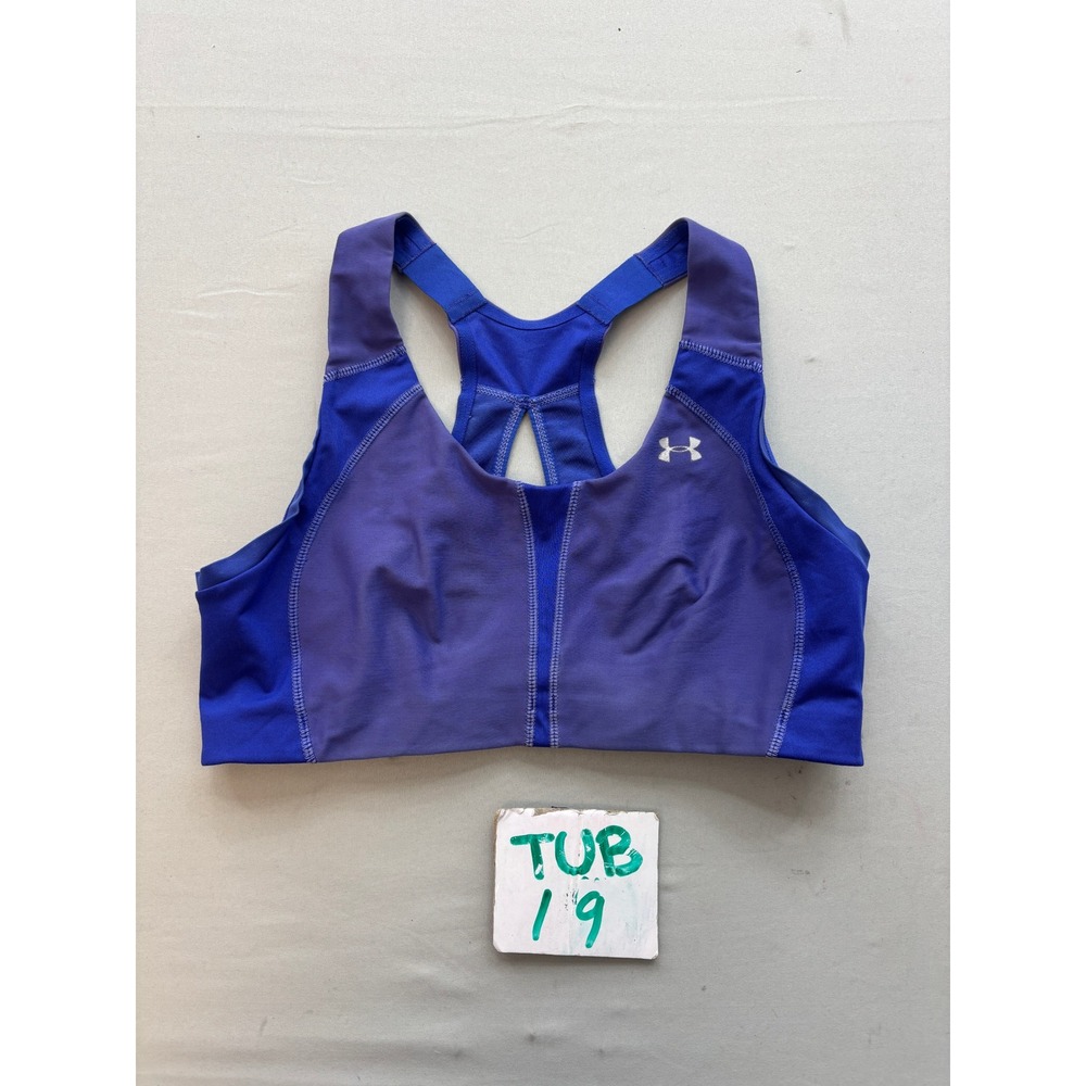 Under Armour HeatGear Purple Blue Racerback High Impact Sports Bra Size Small